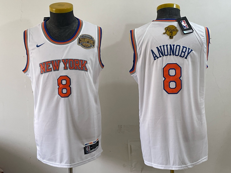 Men New York Knicks #8 Anunoby white 2026 Nike NBA jersey 070100